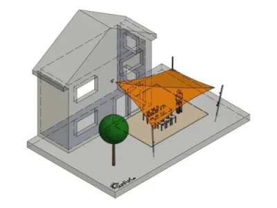 Aufrollbares Sonnensegel Terrasse
