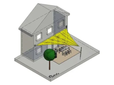 Elektrisches Sonnensegel für moderne Terrasse