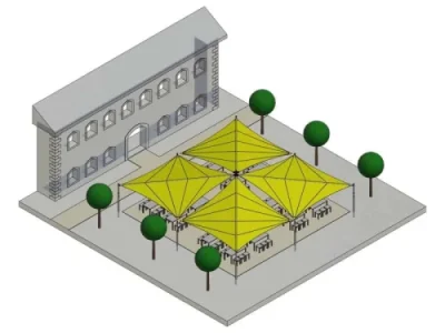 Elektrisches Sonnensegel für moderne Terrasse