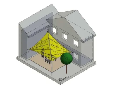 Elektrisches Sonnensegel für moderne Terrasse