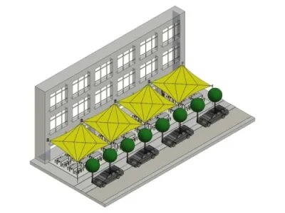 Elektrisches Sonnensegel für moderne Terrasse