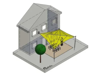 Elektrisches Sonnensegel für moderne Terrasse