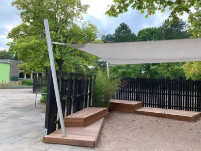 Sonnensegel für Gästebereich auf Restaurant Terrasse